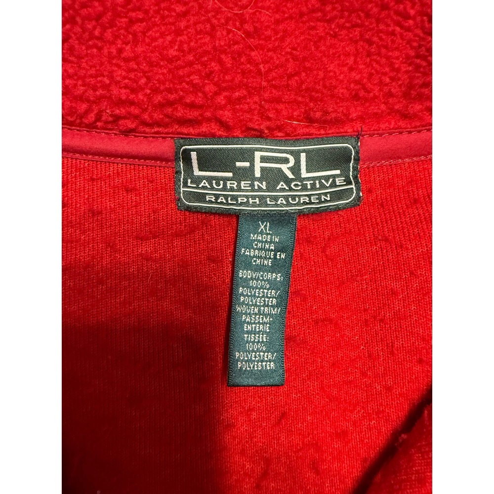 Lauren Active Ralph Lauren Red Full Zip Fleece Sherpa Jacket Womens XL Sporty - Picture 2 of 11